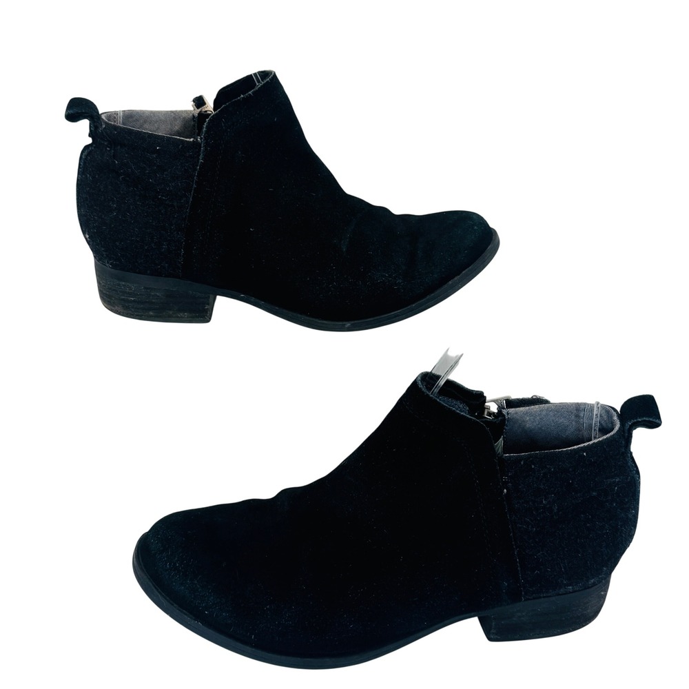 TOMS Kala Suede Ankle Booties Women's 6 Black Minimalist Chic‎ Modern Everyday